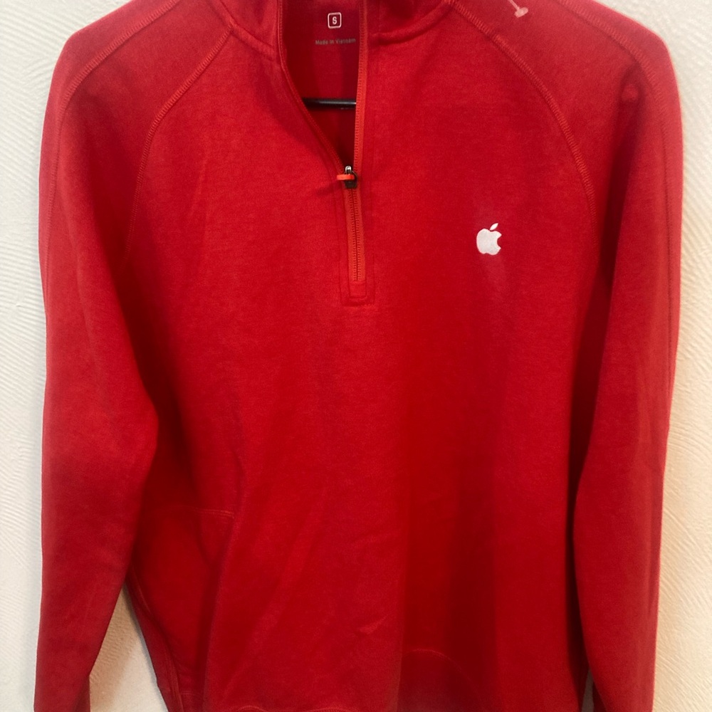 Apple Store quarter zip sweatshirt Red Men's Zip-Up Sweater